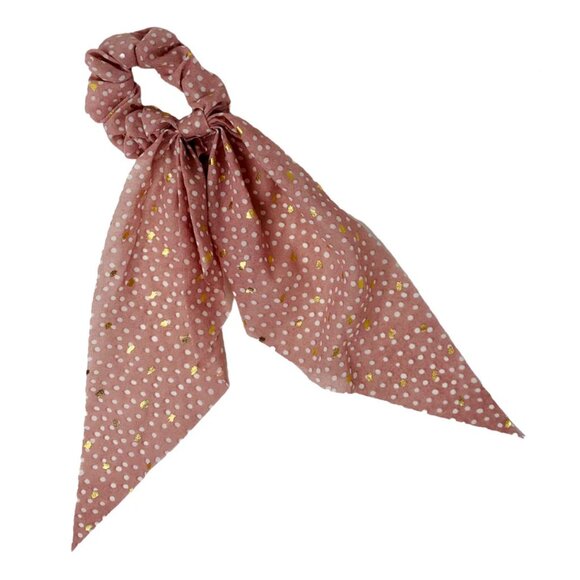 NWT Marta Scrunchie Bow Pink Sparkle Hair Tie - Picture 6 of 7